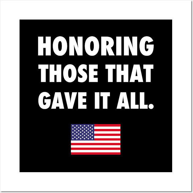 Memorial Day Veterans Military Honoring Gift Wall Art by Super Fresh Art